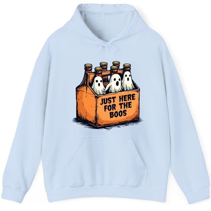 Just Here for the Boos Halloween Hoodie Light Blue product mockup
