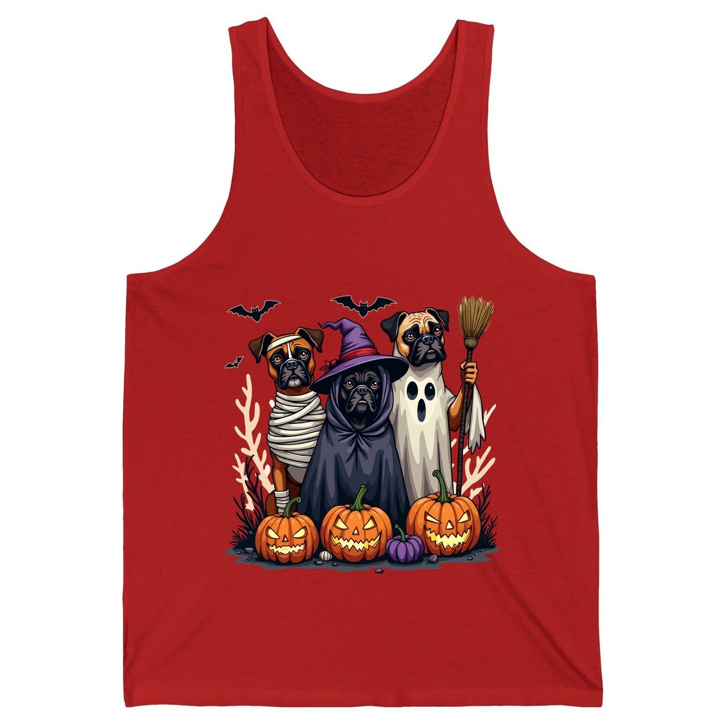 Halloween Dogs in Costume Halloween dogs Tank Top Red product mockup