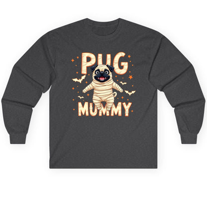 Pug Mummy pug Long Sleeve Tee Dark Heather product mockup