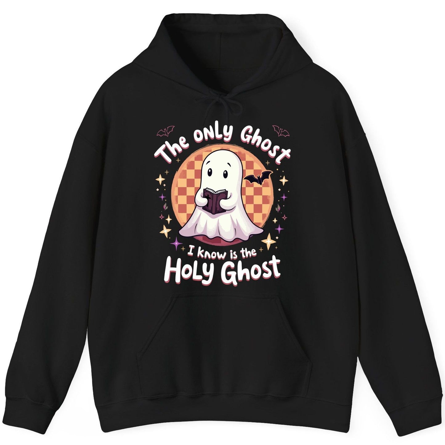 The Only Ghost I Know Is the Holy Ghost christian Halloween Hoodie Black product mockup