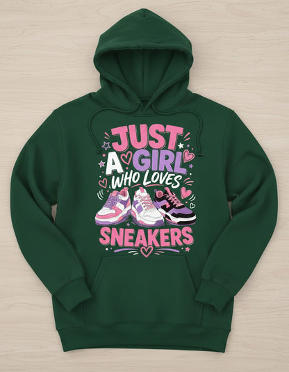 Sneakers Sneakerhead Girls Hoodie - product mockup - Forest Green