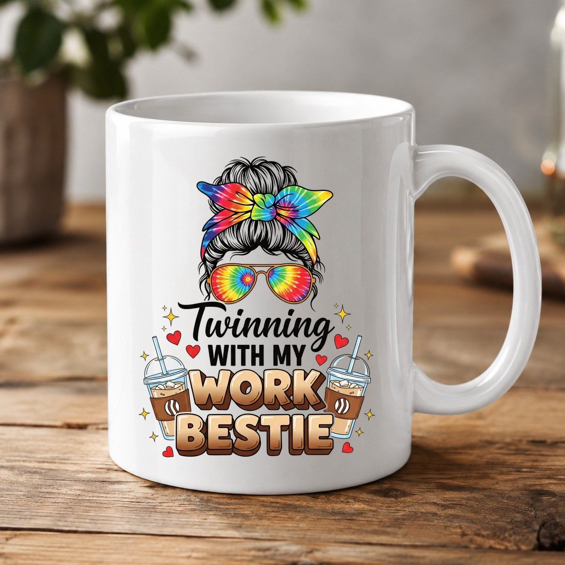 Twinning with My Work Bestie work bestie White Mug White product mockup