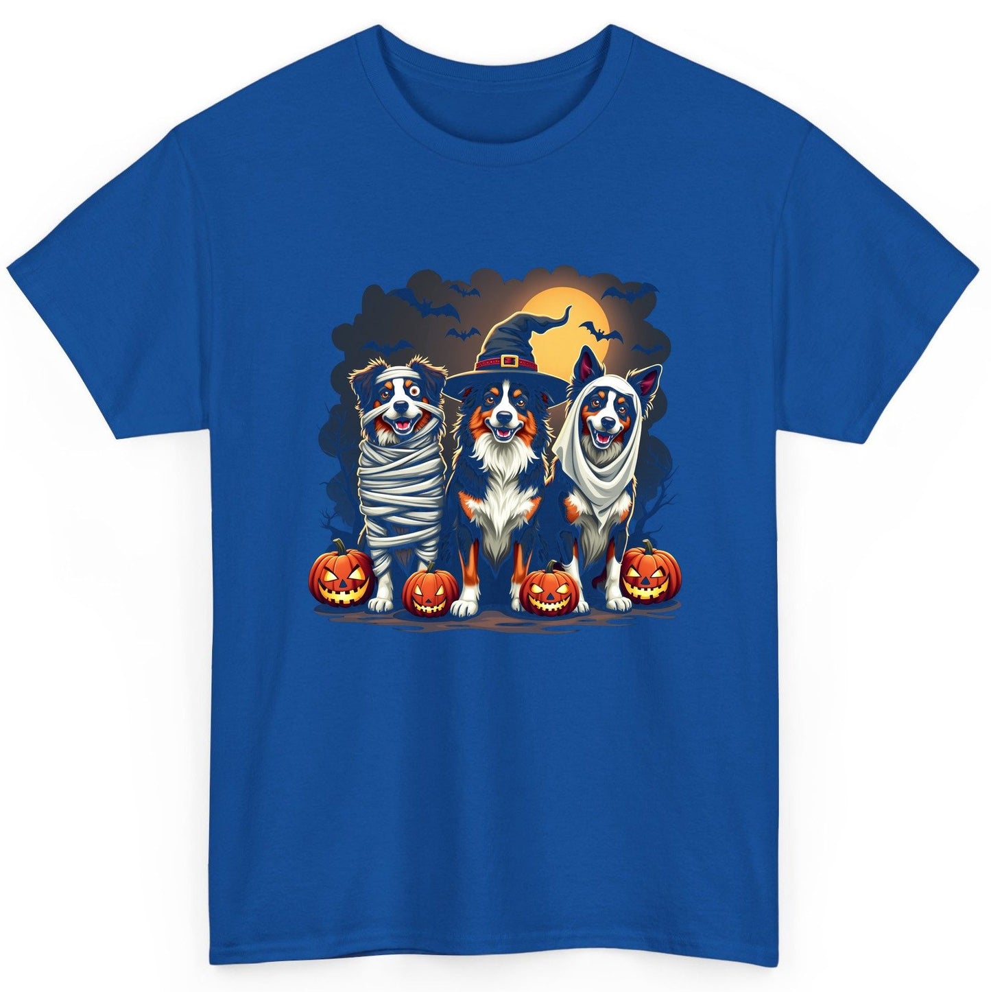 Australian Shepherd Halloween Dogs australian shepherd dogs T-Shirt Royal product mockup