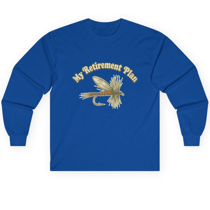 My Retirement Plan fly fishing Long Sleeve Tee Royal product mockup