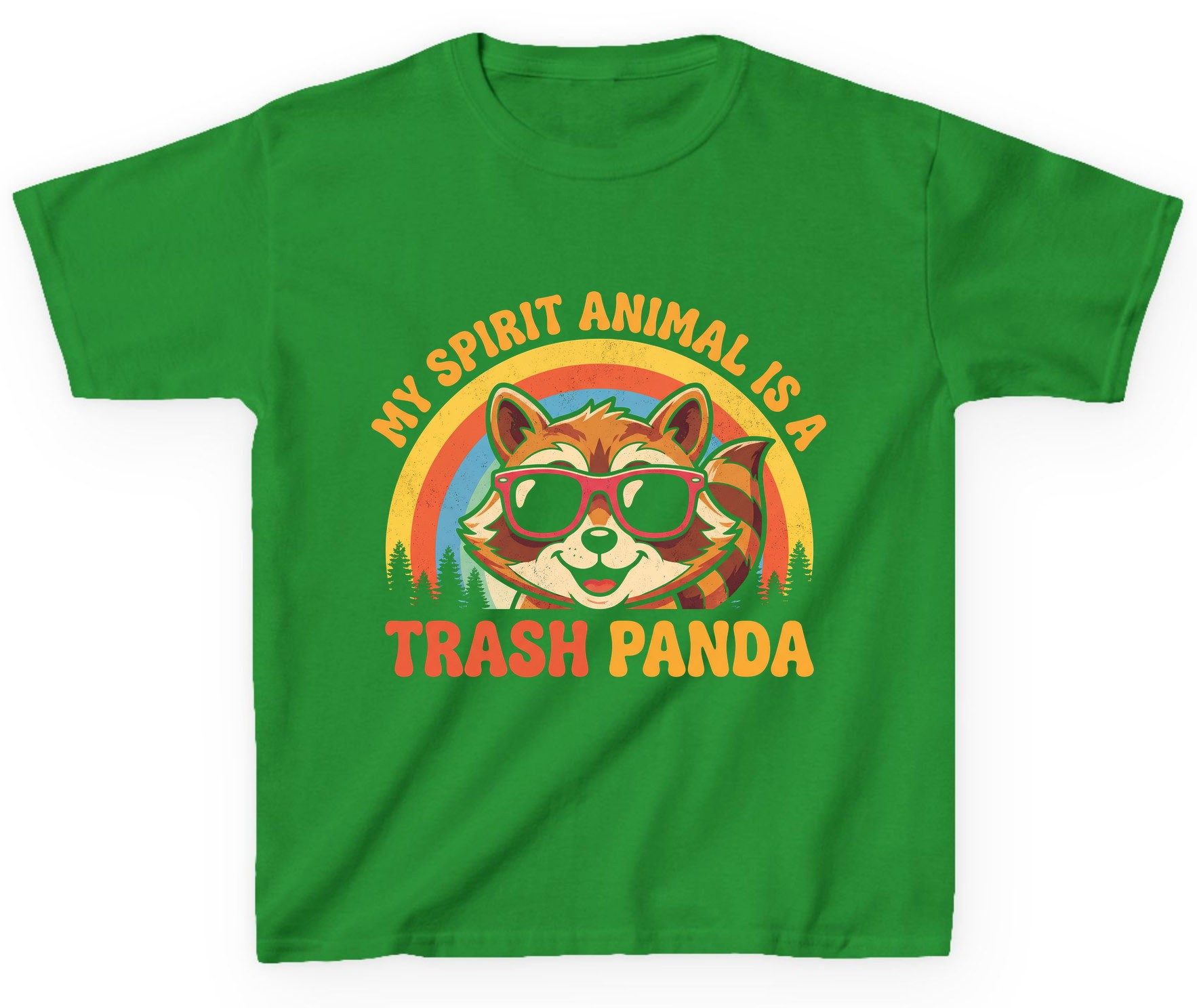 My Spirit Animal Is a Trash Panda raccoon Youth T-Shirt Irish Green product mockup