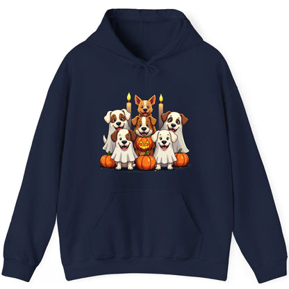 Cute Ghost Dogs Halloween Halloween dogs Hoodie Navy product mockup