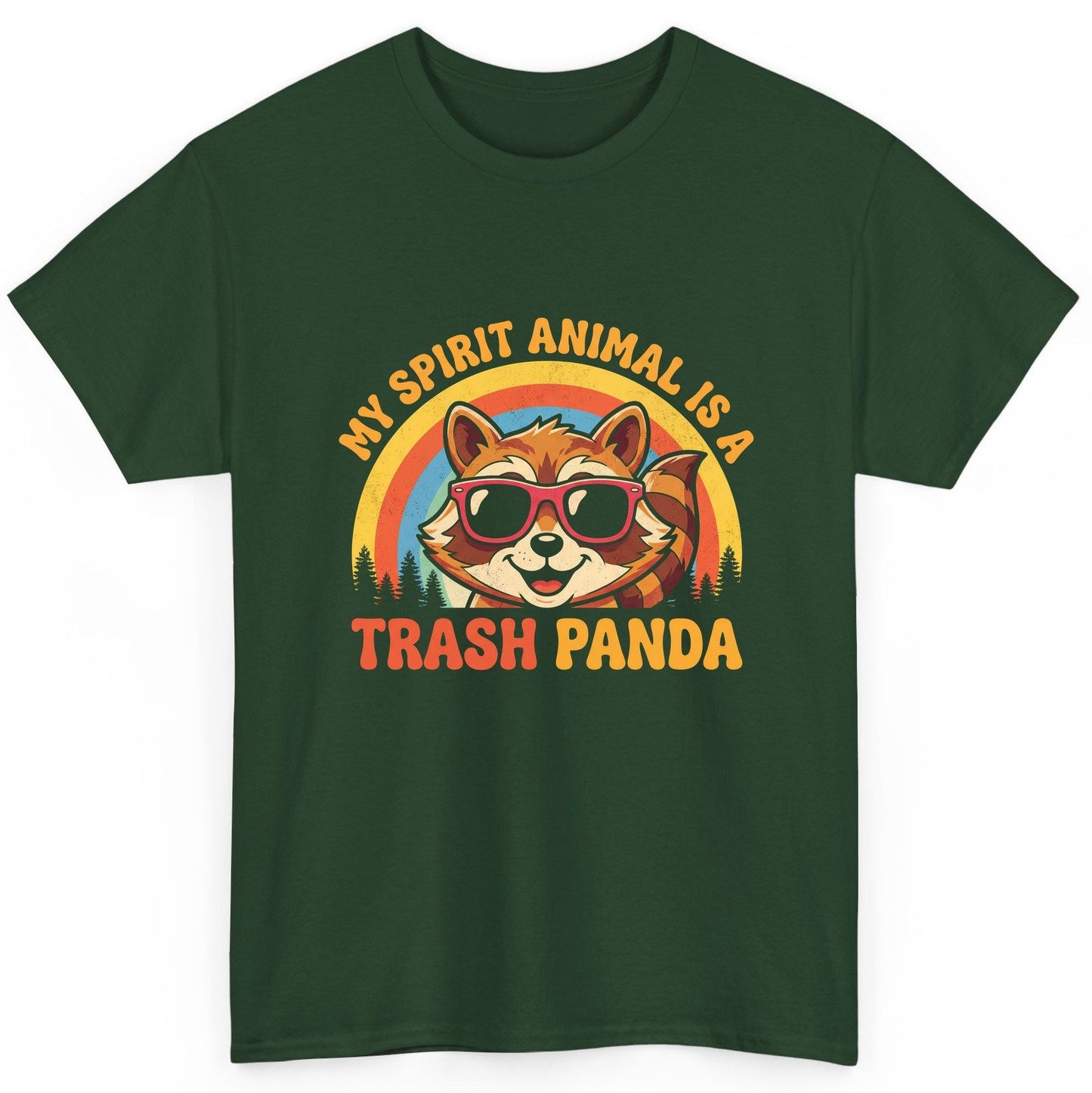 My Spirit Animal Is a Trash Panda raccoon T-Shirt Forest Green product mockup