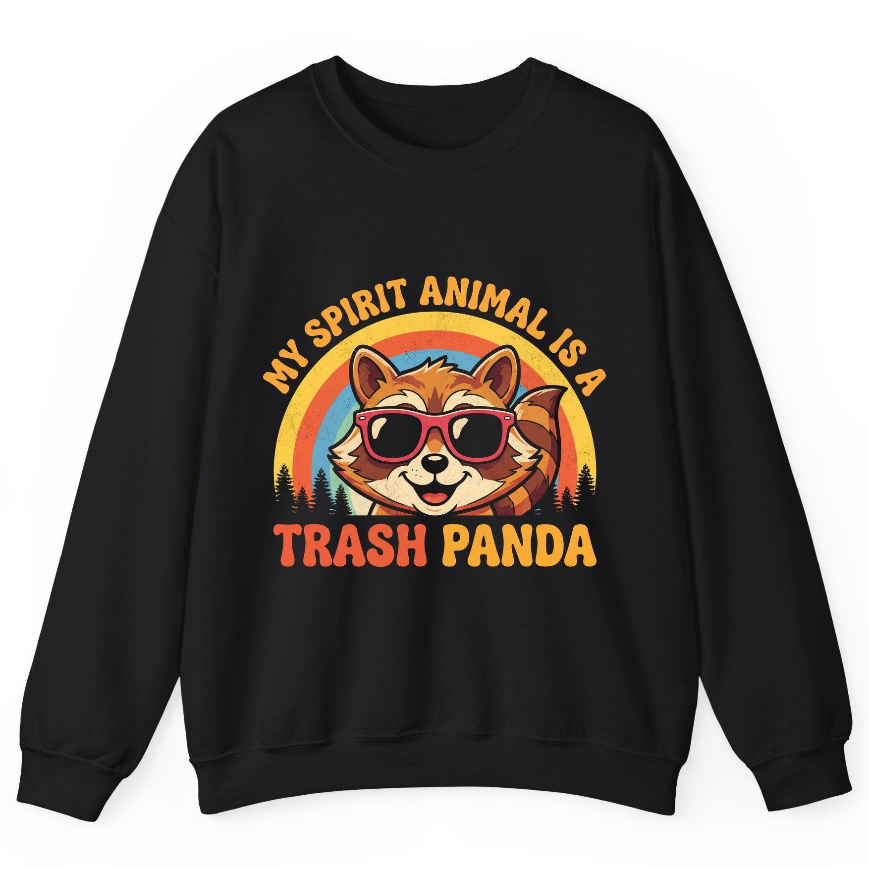 My Spirit Animal Is a Trash Panda raccoon Sweatshirt Black product mockup