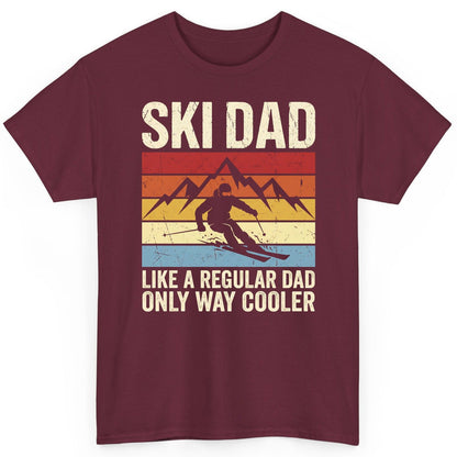 Ski Dad Like a Regular Dad Only Way Cooler skiing T-Shirt Maroon product mockup