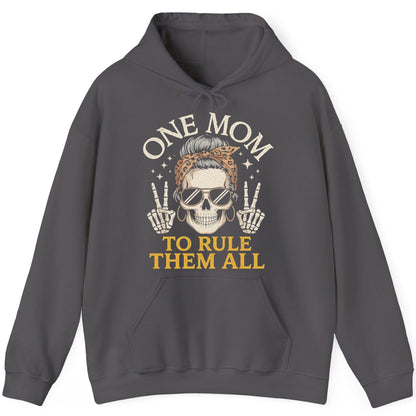 ONE MOM TO RULE THEM ALL Funny Sassy Skull Hoodie - product mockup - Charcoal