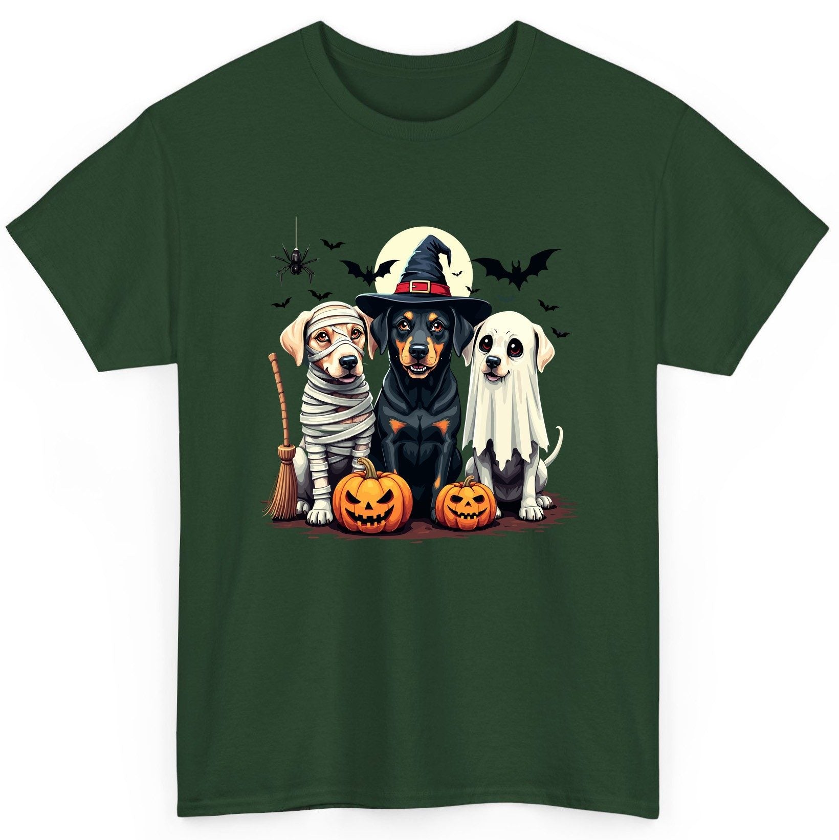 Halloween Dogs in Costumes dogs in Halloween costumes T-Shirt Forest Green product mockup