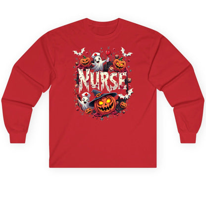 Nurse Halloween nurse Long Sleeve Tee Red product mockup