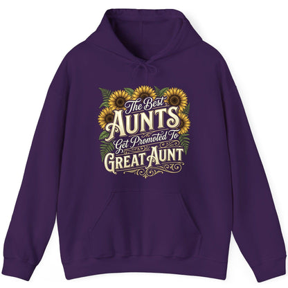 The Best AUNTS Get Promoted to GREAT AUNT Retro Hoodie - product mockup - Purple