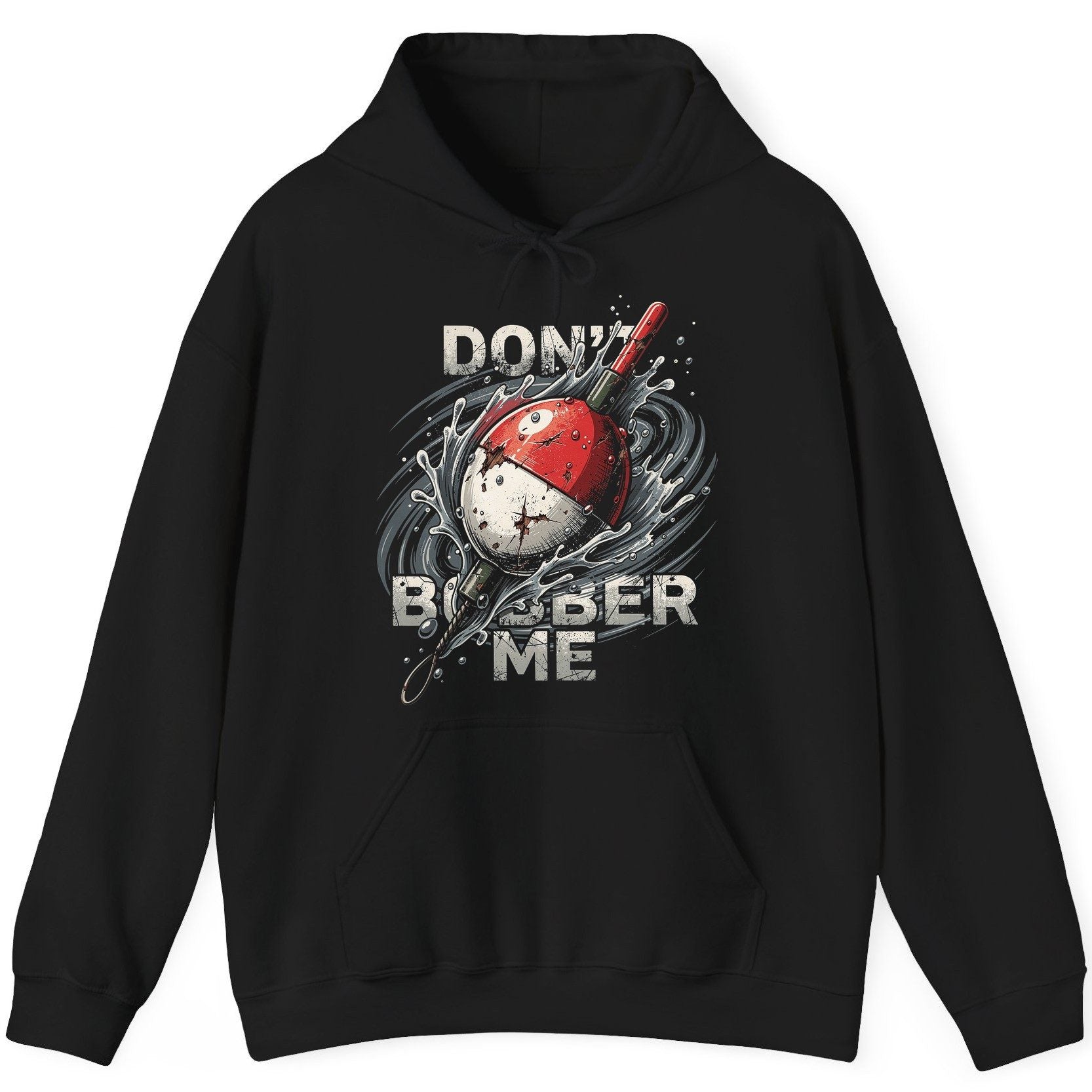 Don't Bobber Me fishing Hoodie Black product mockup