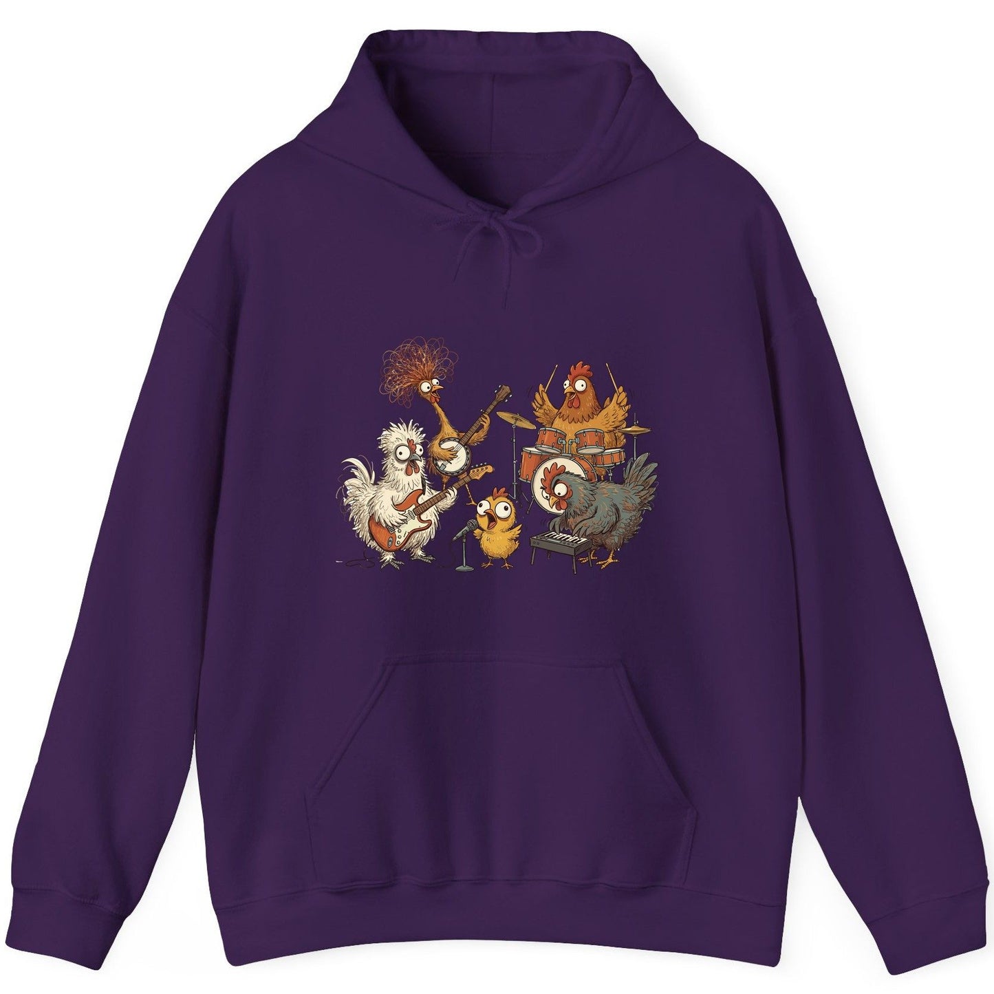 Chicken Rock Band chicken rock band Hoodie Purple product mockup