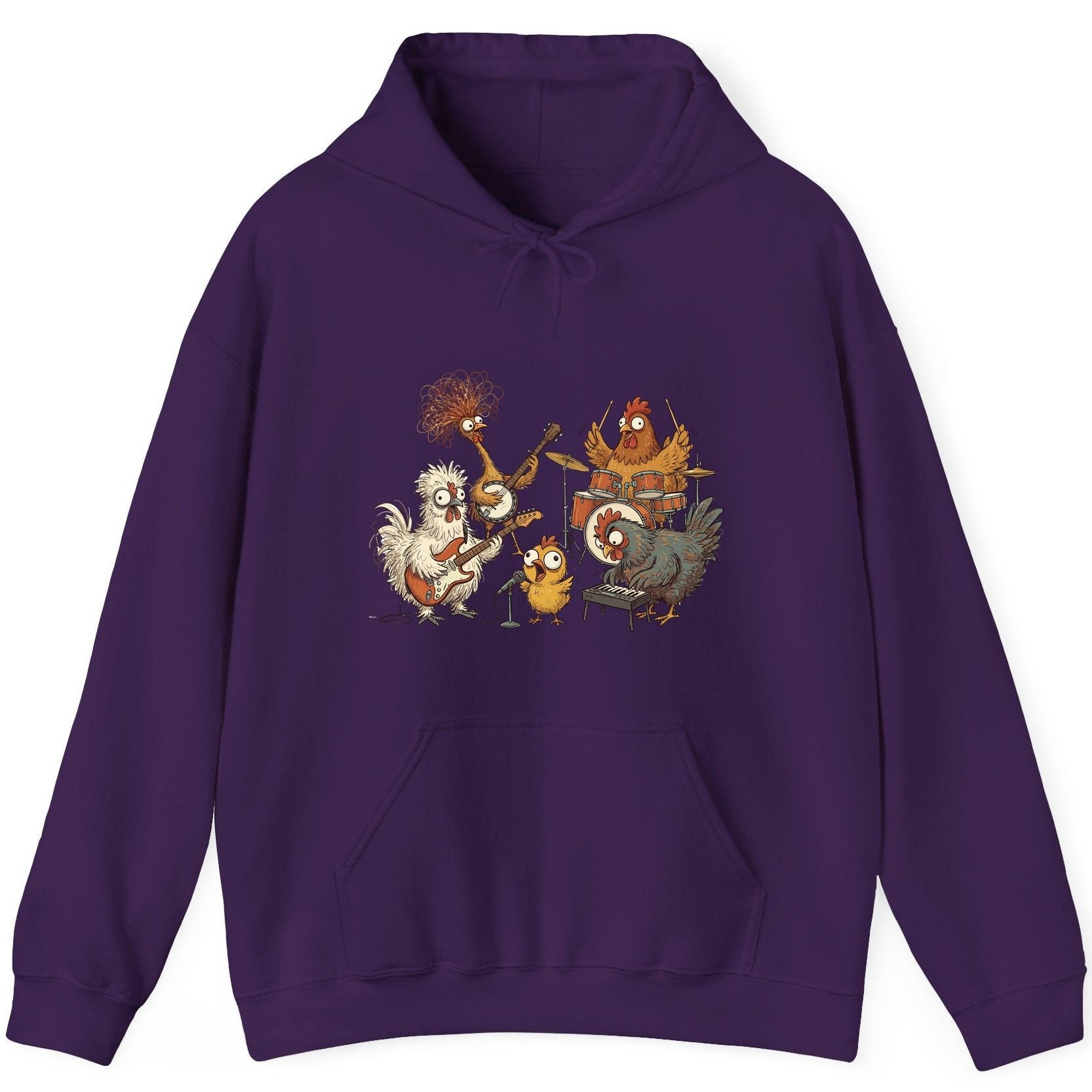 Chicken Rock Band chicken rock band Hoodie Purple product mockup