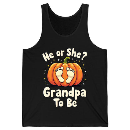 He or She Grandpa to Be gender reveal Tank Top Black product mockup