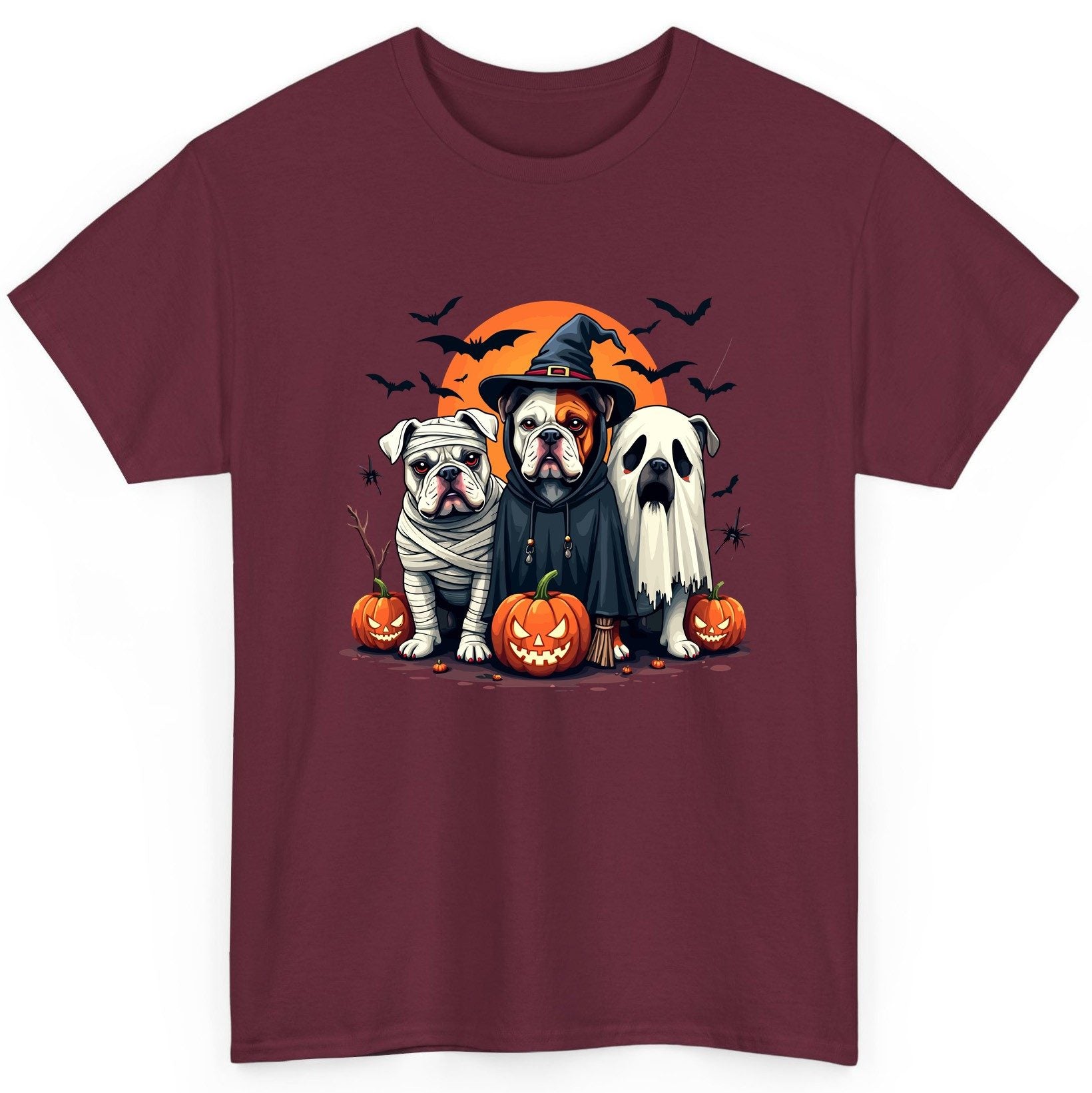 Halloween Bulldogs Costumes Halloween bulldogs T-Shirt Maroon product mockup