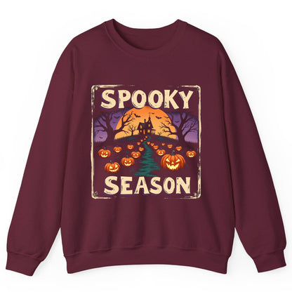 Spooky Season Halloween Sweatshirt Maroon product mockup