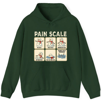 Pain Scale No Pain Mild Pain Moderate Pain Severe Pain Very Severe Pain Worst Pain Possible snowman Hoodie Forest Green