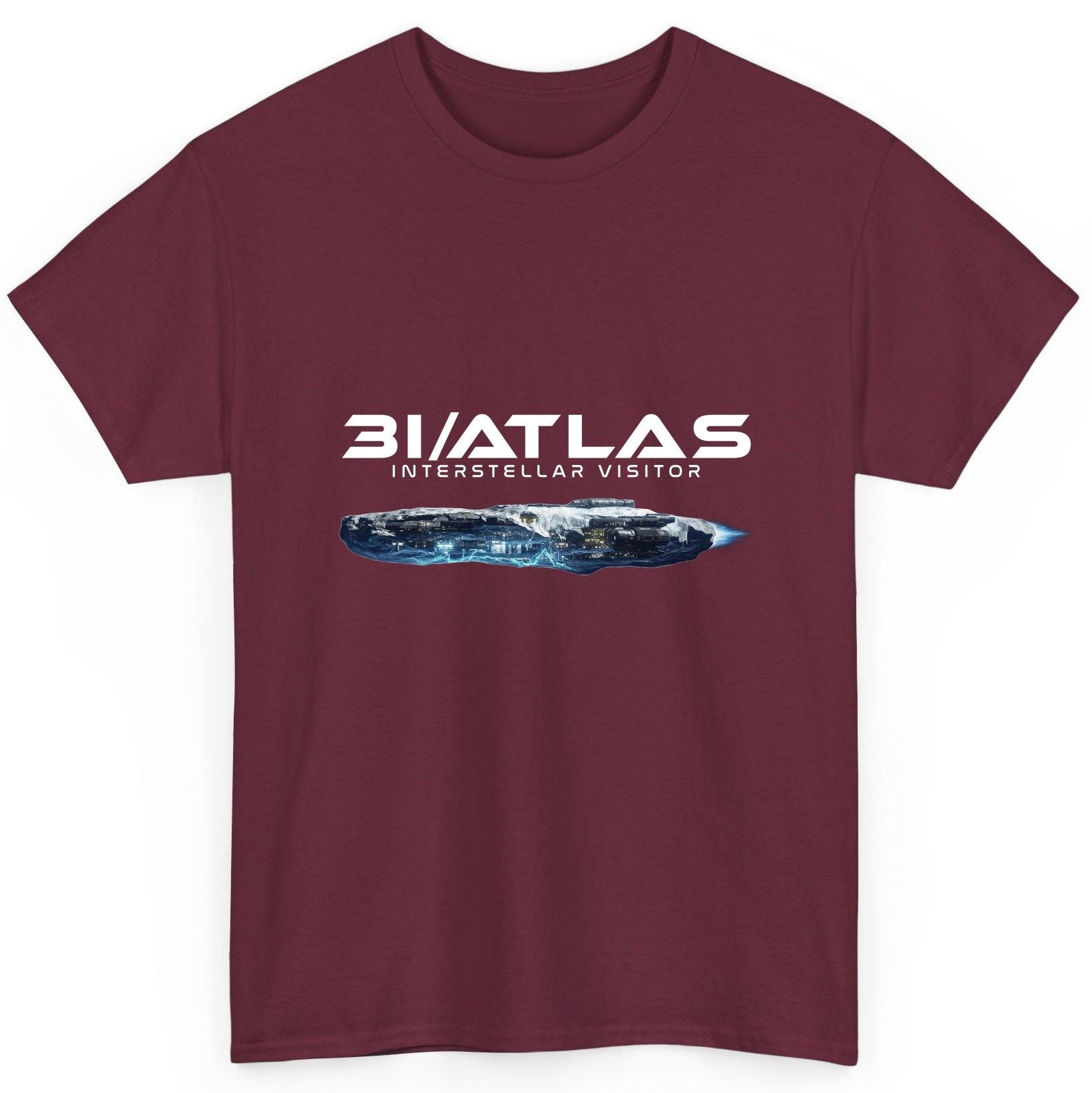 31 Atlas Interstellar Visitor sci-fi spaceship T-Shirt Maroon product mockup