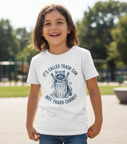 It's Called Trash Can Not Trash Cannot raccoon Youth T-Shirt White lifestyle mockup