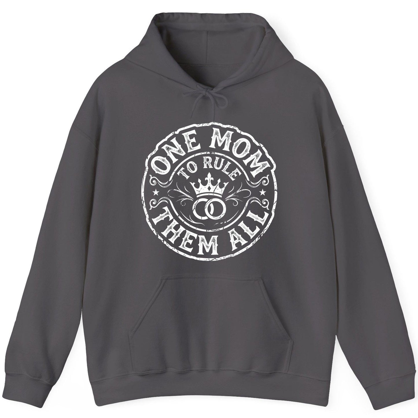 One Mom to Rule Them All Funny Moms Hoodie - product mockup - Charcoal