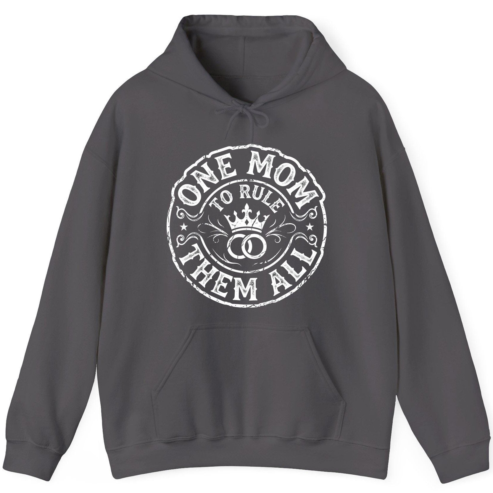 One Mom to Rule Them All Funny Moms Hoodie - product mockup - Charcoal