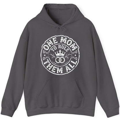 One Mom to Rule Them All Funny Moms Hoodie - product mockup - Charcoal