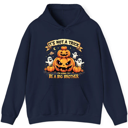 It's Not a Trick I'm Going to Be a Big Brother Halloween pregnancy announcement Hoodie Navy product mockup