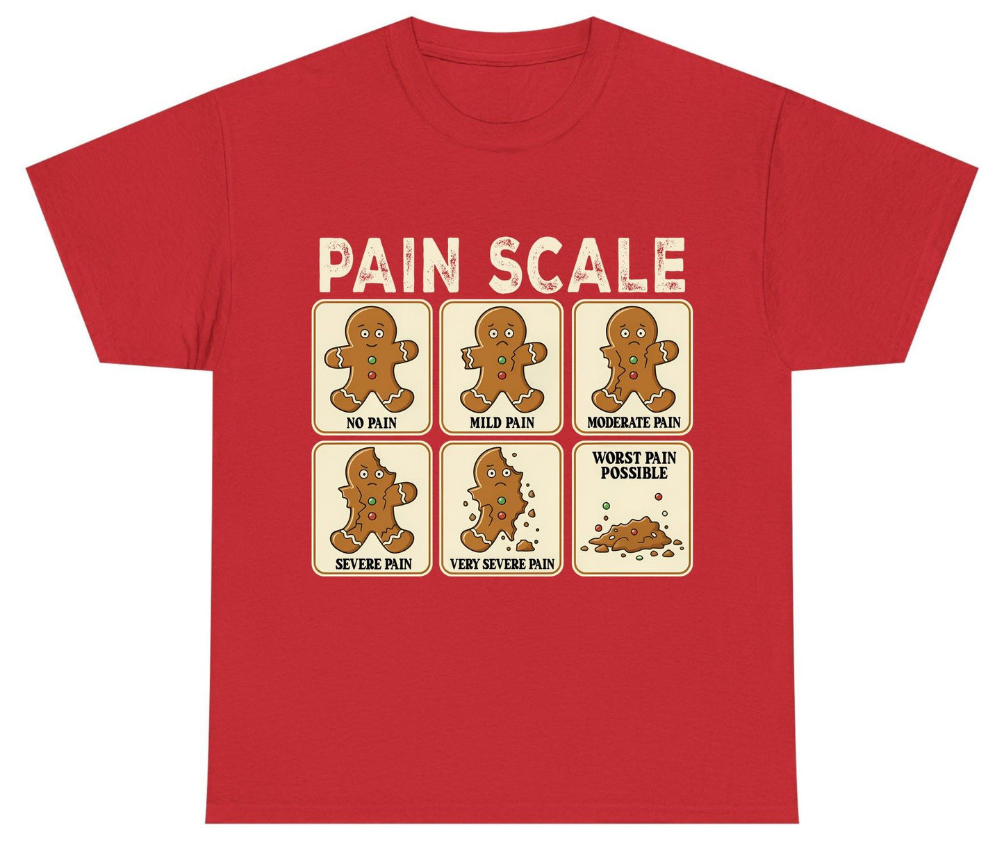 Pain Scale gingerbread man pain scale Youth T-Shirt Red product mockup