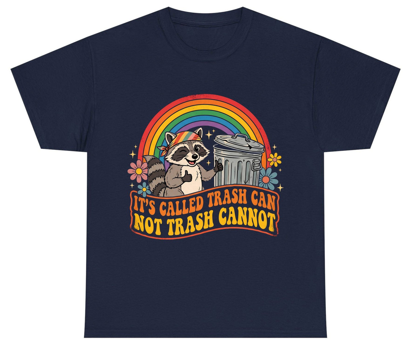 It's Called Trash Can Not Trash Cannot raccoon Youth T-Shirt Navy product mockup
