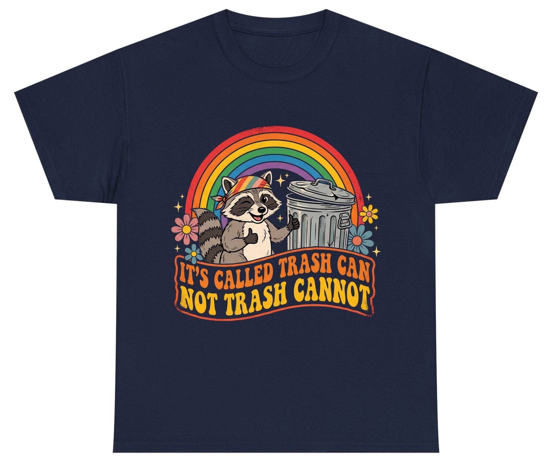It's Called Trash Can Not Trash Cannot raccoon Youth T-Shirt Navy product mockup