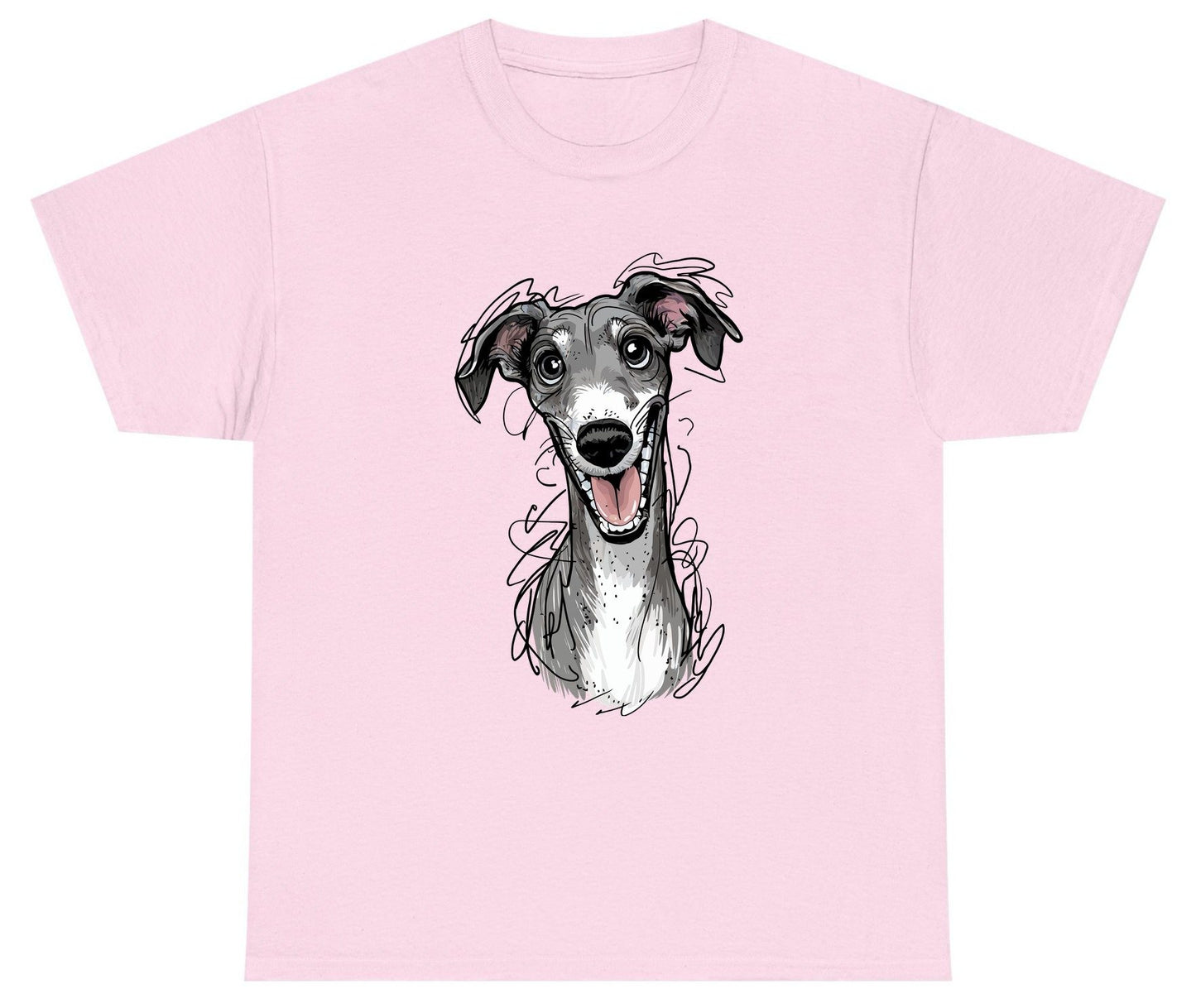 Smiling Greyhound Caricature greyhound Youth T-Shirt Light Pink product mockup