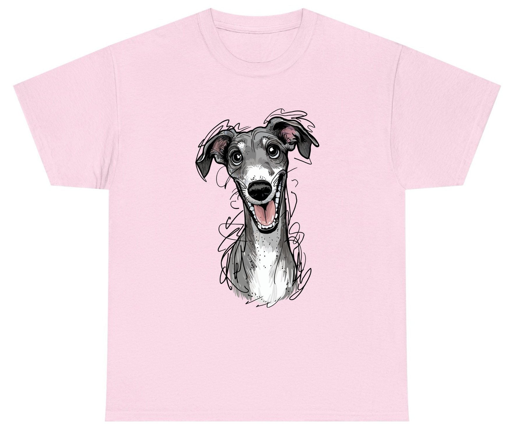 Smiling Greyhound Caricature greyhound Youth T-Shirt Light Pink product mockup