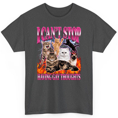 I Can't Stop Having Gay Thoughts cats T-Shirt Dark Heather product mockup