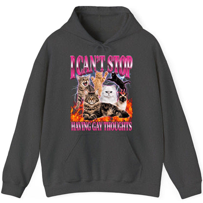 I Can't Stop Having Gay Thoughts cats Hoodie Dark Heather product mockup