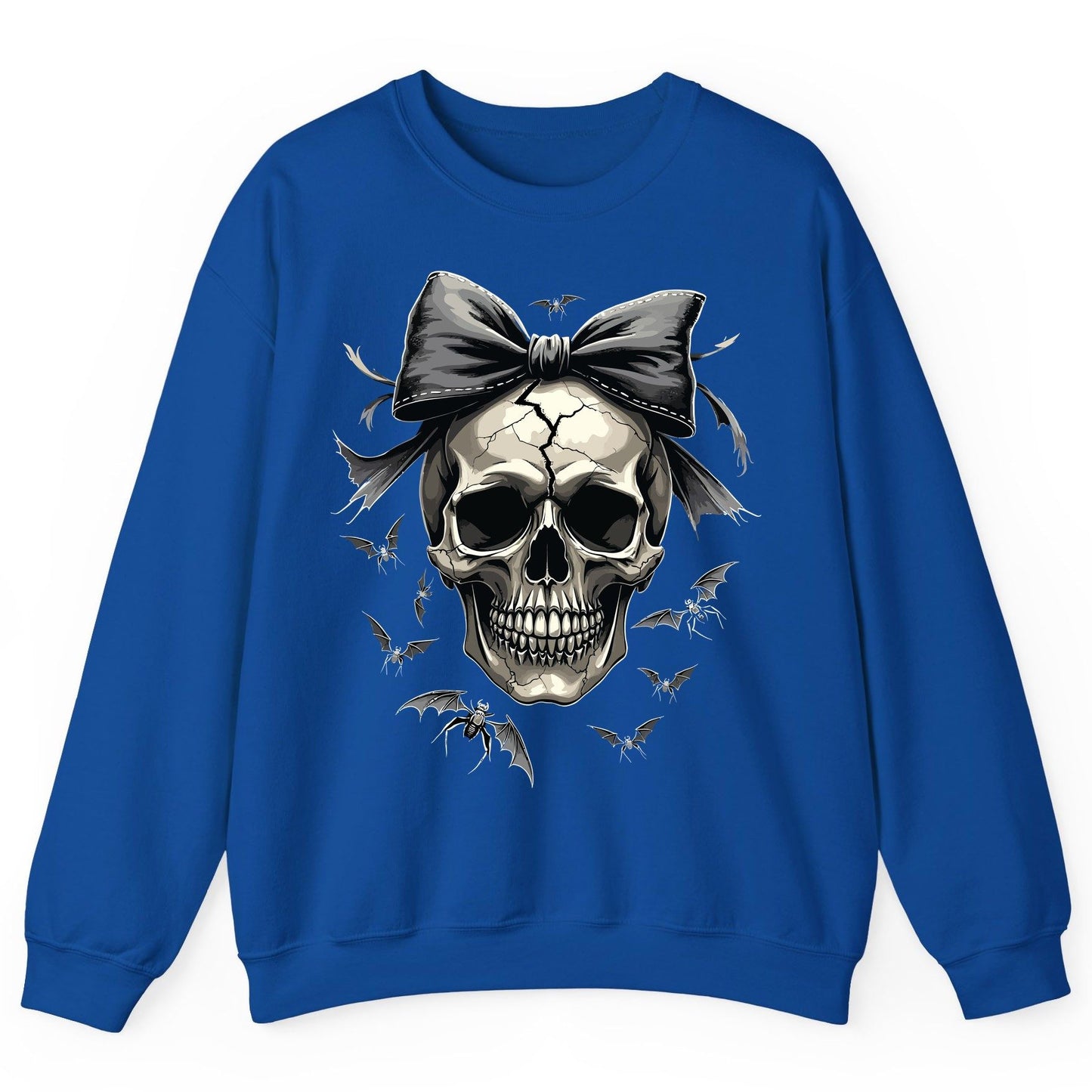 Gothic Skull with Bow gothic skull Sweatshirt Royal product mockup