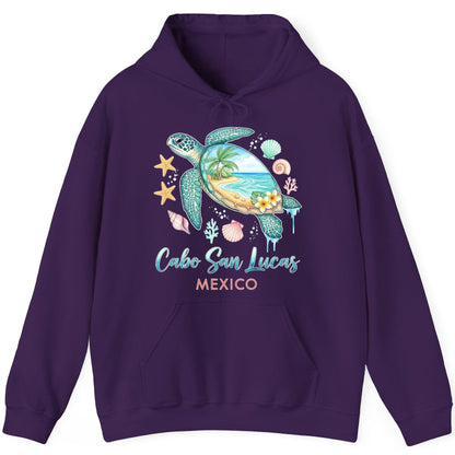 Cabo San Lucas Mexico sea turtle Hoodie Purple product mockup