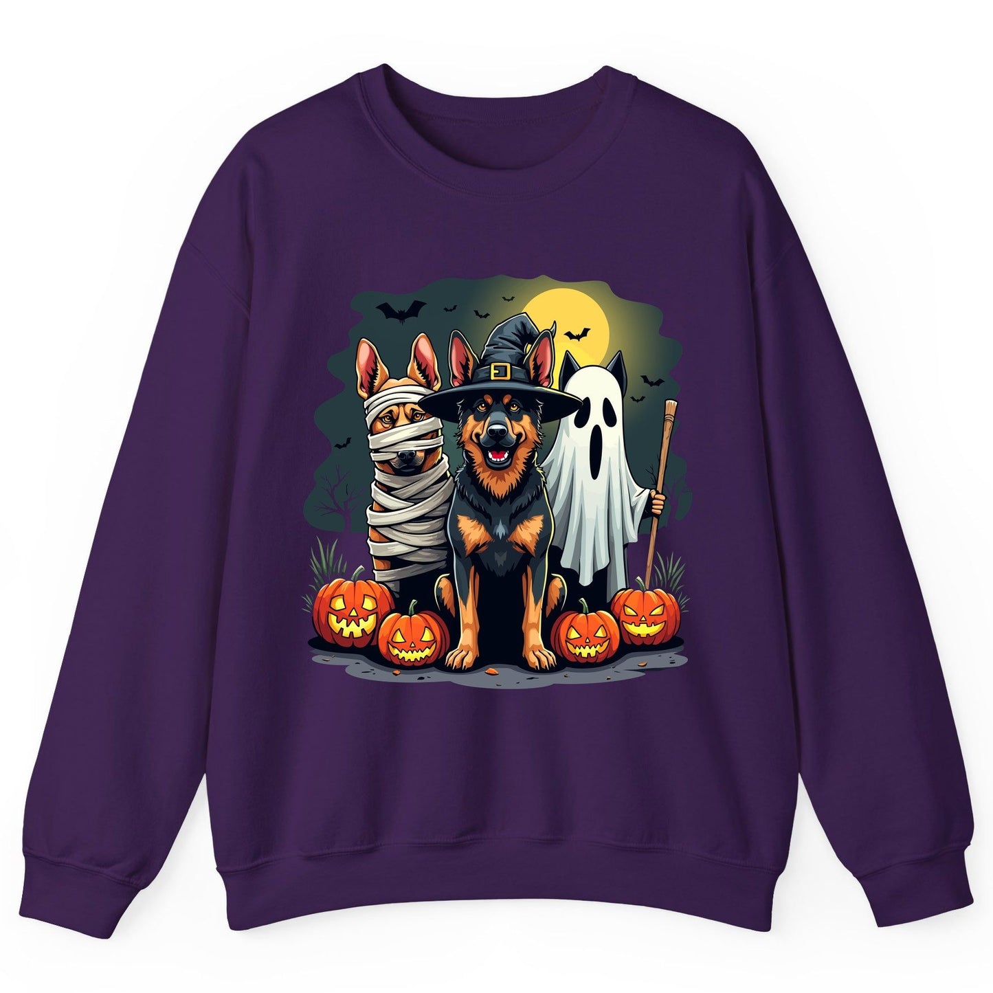 Halloween Dogs in Costumes Halloween dogs Sweatshirt Purple product mockup