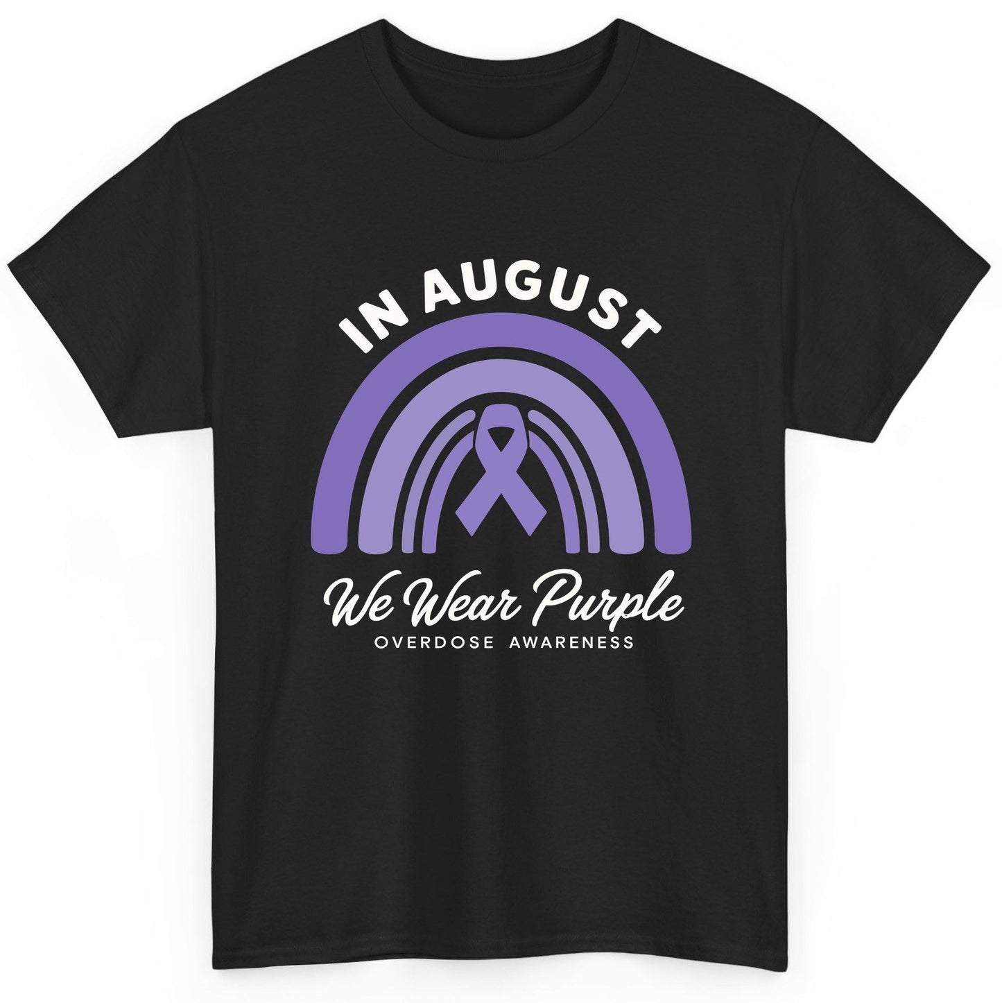 In August We Wear Purple Overdose Awareness overdose awareness T-Shirt Black product mockup