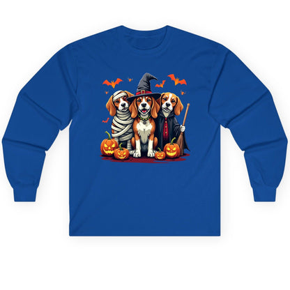Halloween Beagles Costume beagles in Halloween costumes Long Sleeve Tee Royal product mockup