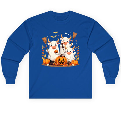 Cute Ghost Cows Halloween cows Long Sleeve Tee Royal product mockup