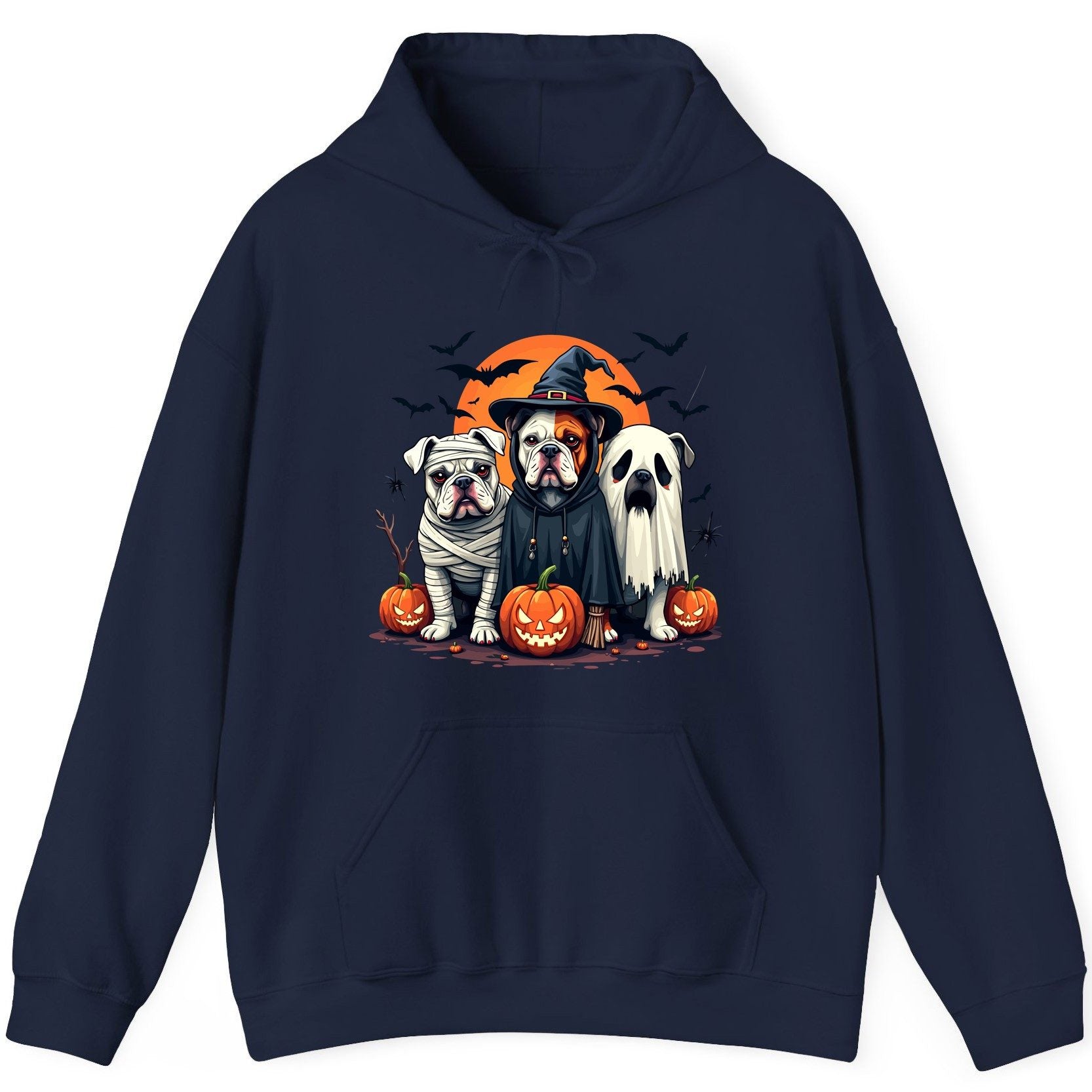 Halloween Bulldogs Costumes Halloween bulldogs Hoodie Navy product mockup