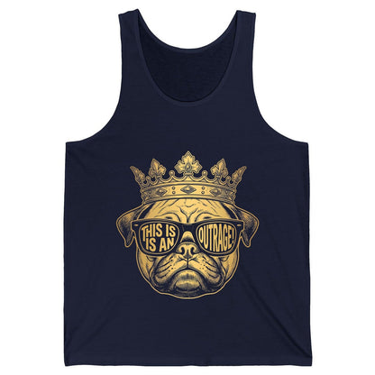 This Is An Outrage! Pug Tank Top Navy product mockup