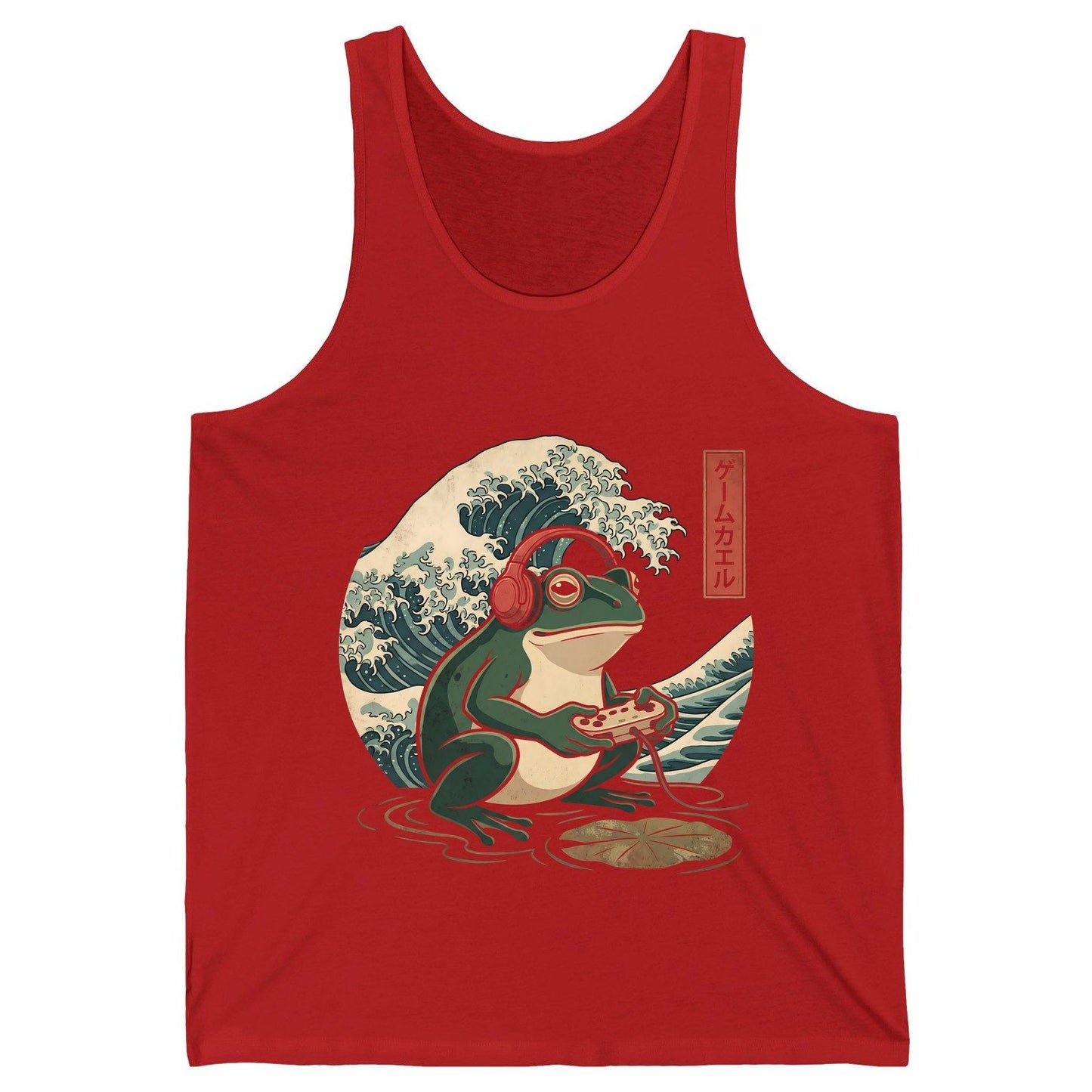 ゲームカエル gamer frog Tank Top Red product mockup