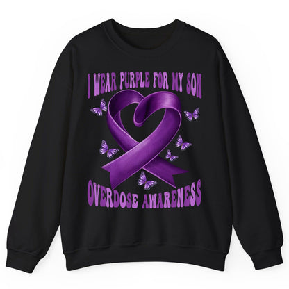 I Wear Purple for My Son Overdose Awareness overdose awareness Sweatshirt Black product mockup