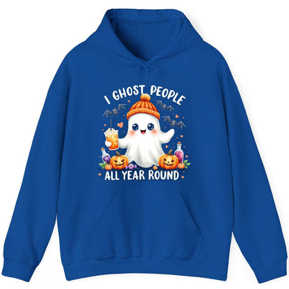 I Ghost People All Year Round cute ghost Hoodie Royal product mockup