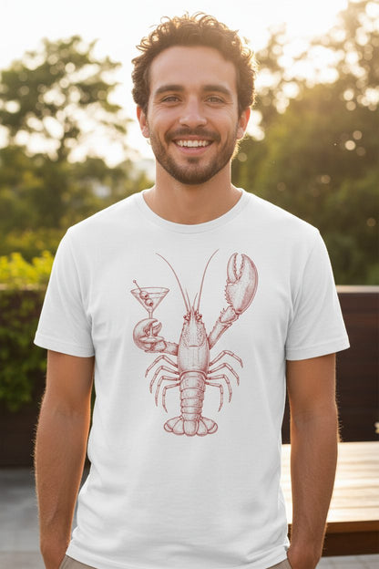 Vintage Lobster Martini lobster T-Shirt White lifestyle mockup