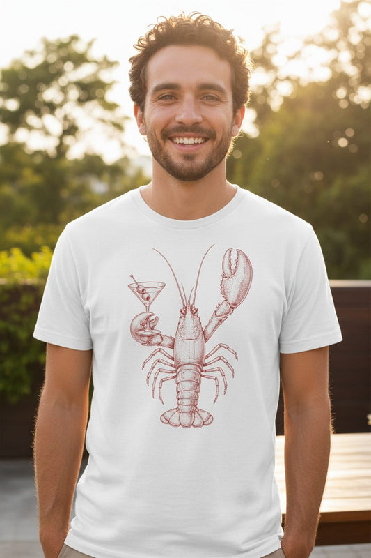 Vintage Lobster Martini lobster T-Shirt White lifestyle mockup